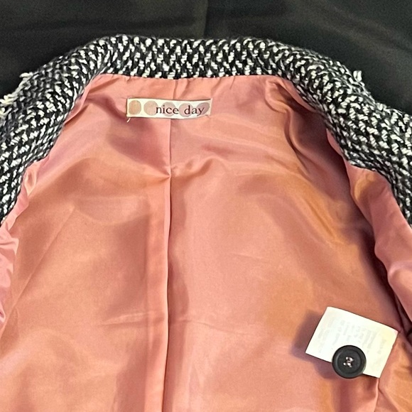 SOLD RARE Nice Day International Brand Black and White Tweed Jacket - Picture 4 of 5